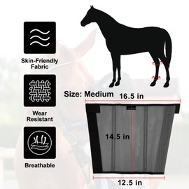 FOXLVDA Horse Fly Boots - Fly Boots for Horses Set of 4, Comfortable Pony Leggings, Mesh Material Design with Metal Support Bars, Equine Boots for Reduces Stomping & Leg Fatigue (Dark Gray, Medium)