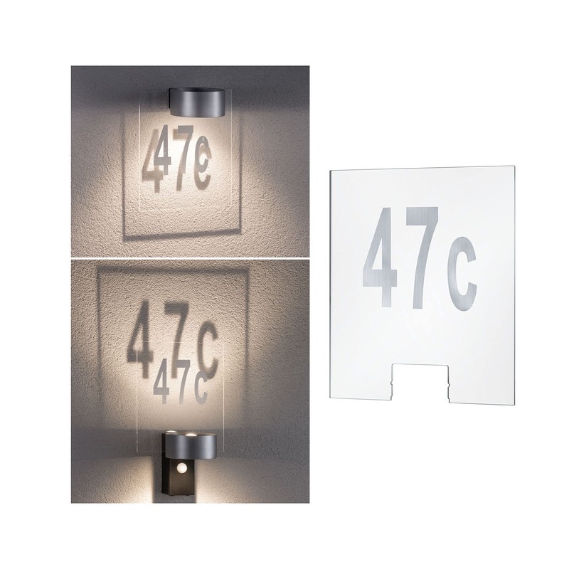 Paulmann 79674 Outdoor Housenumber Transparent Plastic