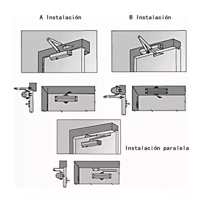 BALU Cierra Puertas Hidráulico Aluminio Plateada De 45-85kg