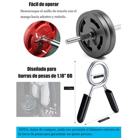 Abrazaderas para barra de pesas,Seguro para barra 1 pulgadas/25mm Abrazaderas de liberación rápida semiolimpica 4/6/8 Uds.Estándar mancuerna bloqueo abrazadera mancuerna barra abrazadera mancuerna bloqueo（6 piezas）