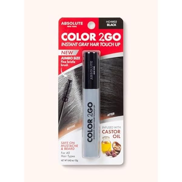 Absolute New York Color 2 Go Hair Mascara (HCHM02 Black,