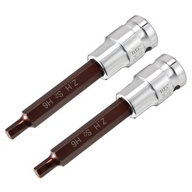 TOP-VIGOR 2Pcs Hex Bit Socket, 1/2" Drive x H6 (6mm) Allen Key Socket, Premium S2 Steel Bits, Hex Bit with 100mm Length for Torque Wrench, Ratchet Wrench, Impact Power Drills, Slide Bar