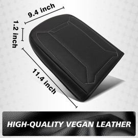 BestEvMod Center Console Armrest Pad Cover Compatible with Kia EV9 2024 Accessories Extra Soft Microfiber Leather Protector Seat Armrest Cover (Black/Whtie Stiching)