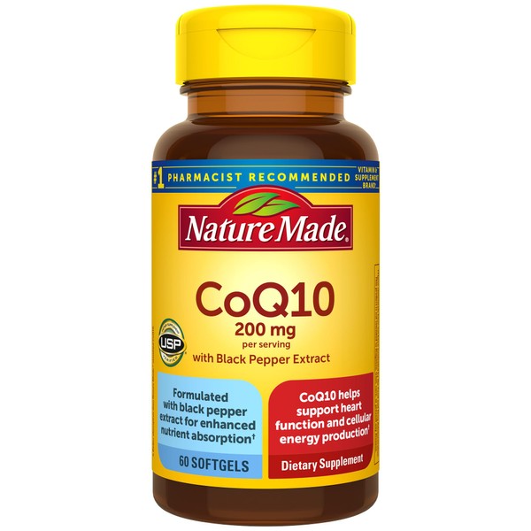 Nature Made CoQ10 200mg per Serving with Black Pepper Extract