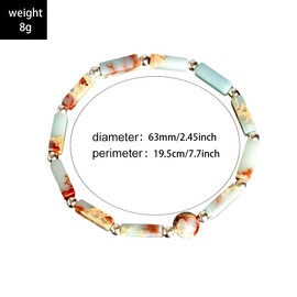 GIGB PBDK Natural Crystal Bracelets,Minimalist Charming Amethyst Square Beaded Bangles,Aesthetic Valentine's Day Jewelry Gift for Women Teen Girls (AA)