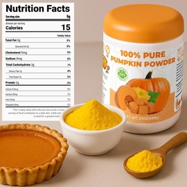 21OZ Natural Canned Pumpkin Powder - 100% Pure Vegetable Powder, No Added Sugar & High in Fibre, Pumpkin for Juice, Smoothie, Baking, Pie, Soup