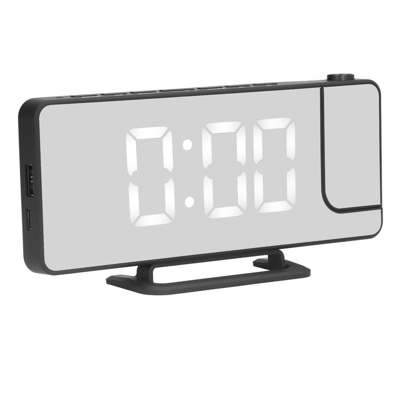 Projection Alarm Clock LED Digital Mirror Alarm Clock Rechargeable 6