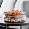 Ytzada Glass Candy and Nuts Serving Container with Wooden Lid,
