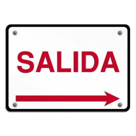 genetic/unbranded Aluminum Horizontal Metal Sign Salida(Exit) Right Arrow Emergency Exit Osha Ansi - 14x10Inches
