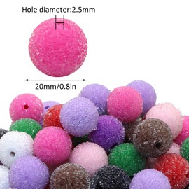 David accessories Chunky 20mm Sugar Bubblegum Beads, 20Pcs Pave Rhinestone Acrylic Beads, for Pens Necklace Bracelet Jewelry Making Party Decoration (White)