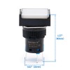 Baomain 16mm Push Button Switch Momentary Rectangular Cap LED Lamp