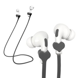 Claiol Magnetic Anti-Lost Straps for AirPods, 2 Pcs Soft Silicone Sports Lanyard Compatible with Airpods 3rd 2nd Generation Pro 3 2 1 Bose JBL Beats. (Black)