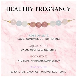 DOA Pregnancy Gifts for Mum Expecting, Adjustable Rainbow Moonstone Pregnancy Gift, Mummy to Be Gifts, Mum Bracelet Crystal Bracelets