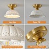Vintage Ceramic Semi Flush Mount Ceiling Light - 2 Pack,
