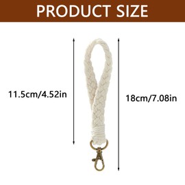 3Pcs Beautiful Handmade Braided Wristlet Keychain Comfortable Macrame Keyring Holder Portable Size Boho Handmade Wristlet Bracelet for Women Girls