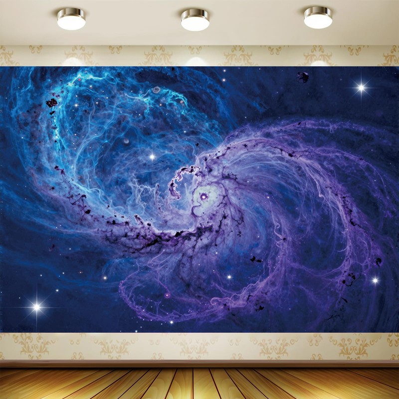 7x5ft Blue Purple Galaxy Nebula Backdrop Cosmic Space Photography Background
