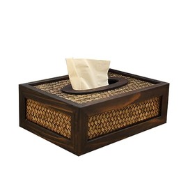 FELTECHELECTR Wooden Tissue Box Vintage Tissue Holder Rustic Napkin Storage Container for Home Office Hotel Decor Elegant Material Quality Craftsmanship Clutter Design