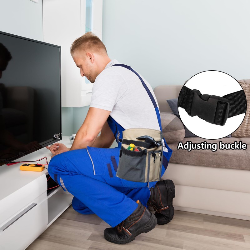 Tool Belts for Men, Multifunctional Canvas Tool Belt Pouch 12OZ