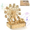 3D Wooden Puzzle, DIY Musical Ferris Wheel Model Kits, Mechanical