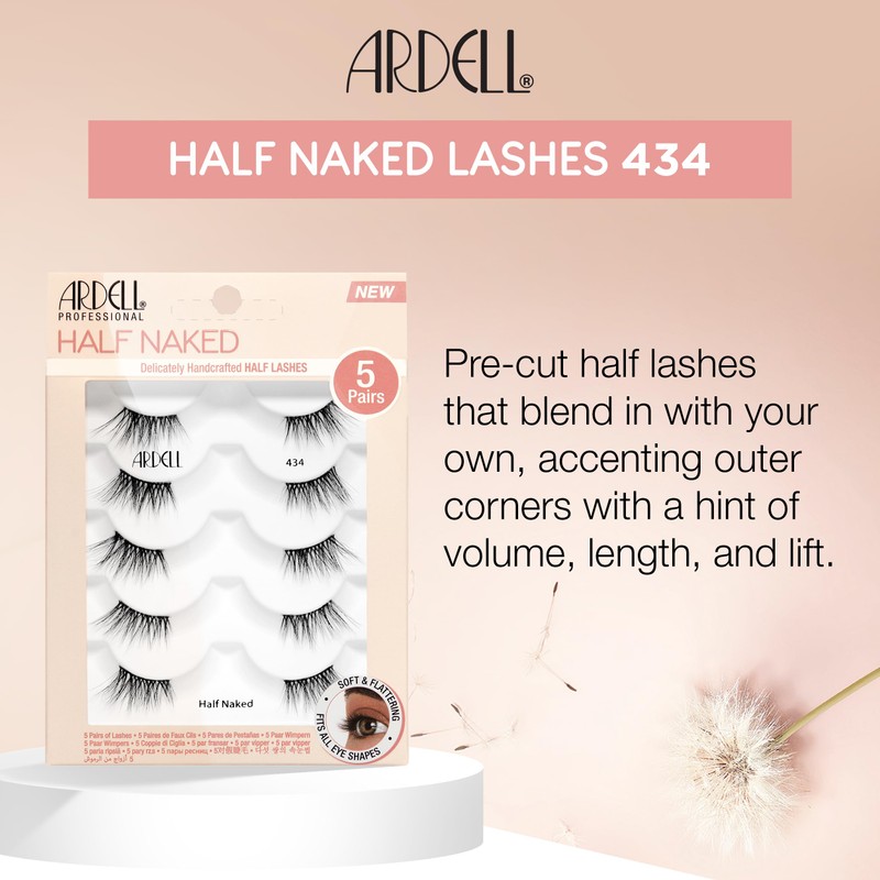 Ardell Half Naked 434 False Eyelashes, Natural Cat Eye False