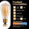 Kellarosses ST64 Incandescent Edison Bulbs 60W 6-Pack, 2200K Warm Amber