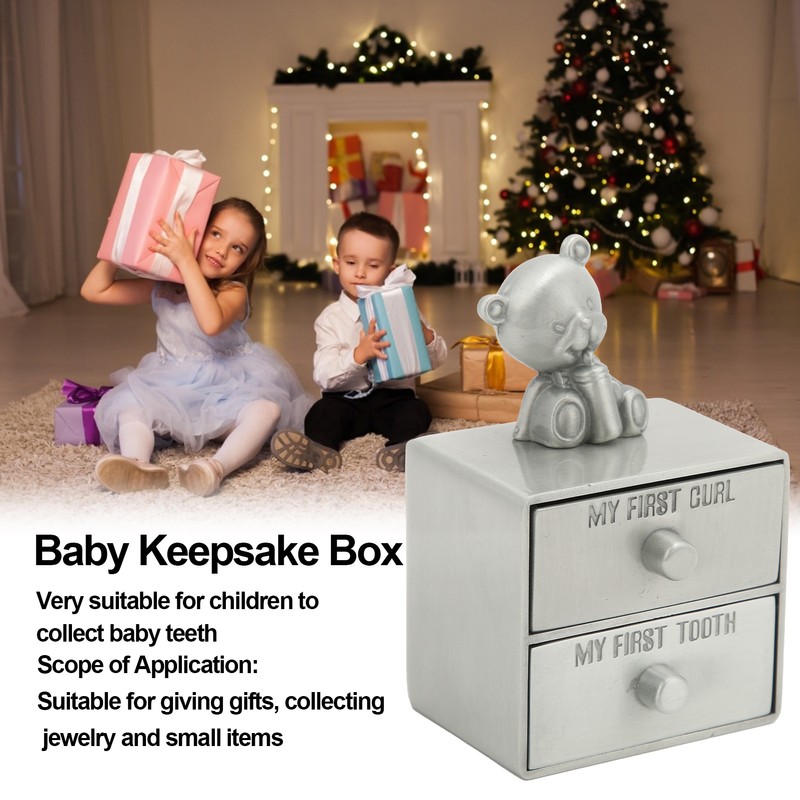 Tooth Box Metal Cute BearShape Storage Case with 2 Drawers