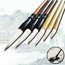 Chinese Brush Set Calligraphy Brush Japanese Summi Brushes Large Chinese Calligraphy Brushes Pack of 6
