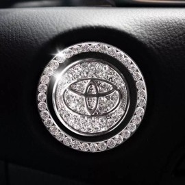 Toyota Start Button Bling Car Décor Crystal Rhinestone Car Bling Ring Emblem