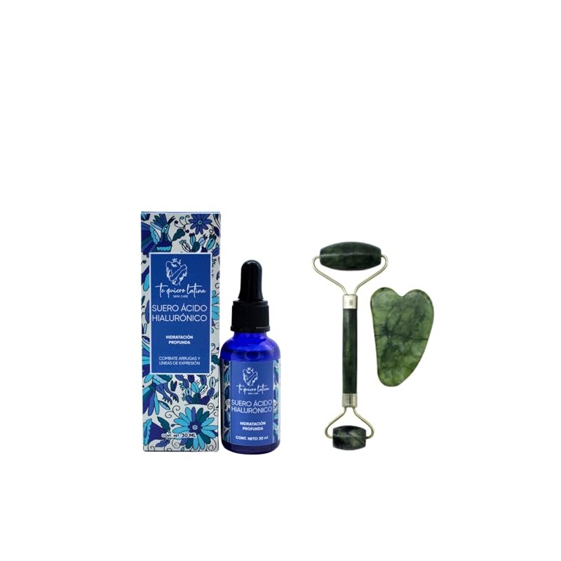 TQL Kit Serum Acido Hialuronico Rodillo de Jade y Guasha