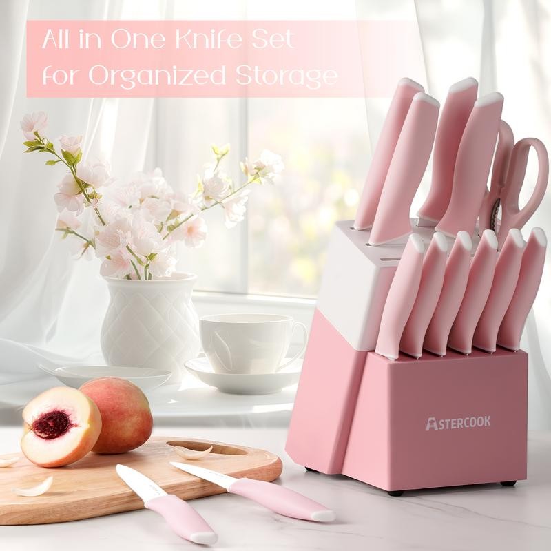 Astercook 15pcs high carbon stainless steel kitchen knife steak knife