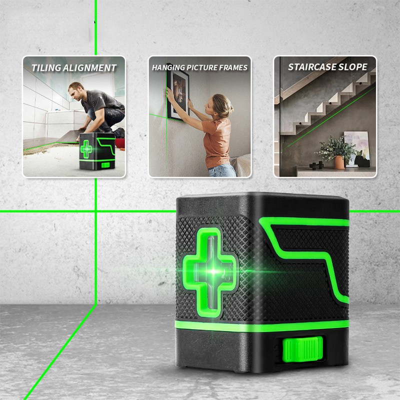 Self-Leveling Laser Level, 2 Lines Laser Level Green Cross Laser
