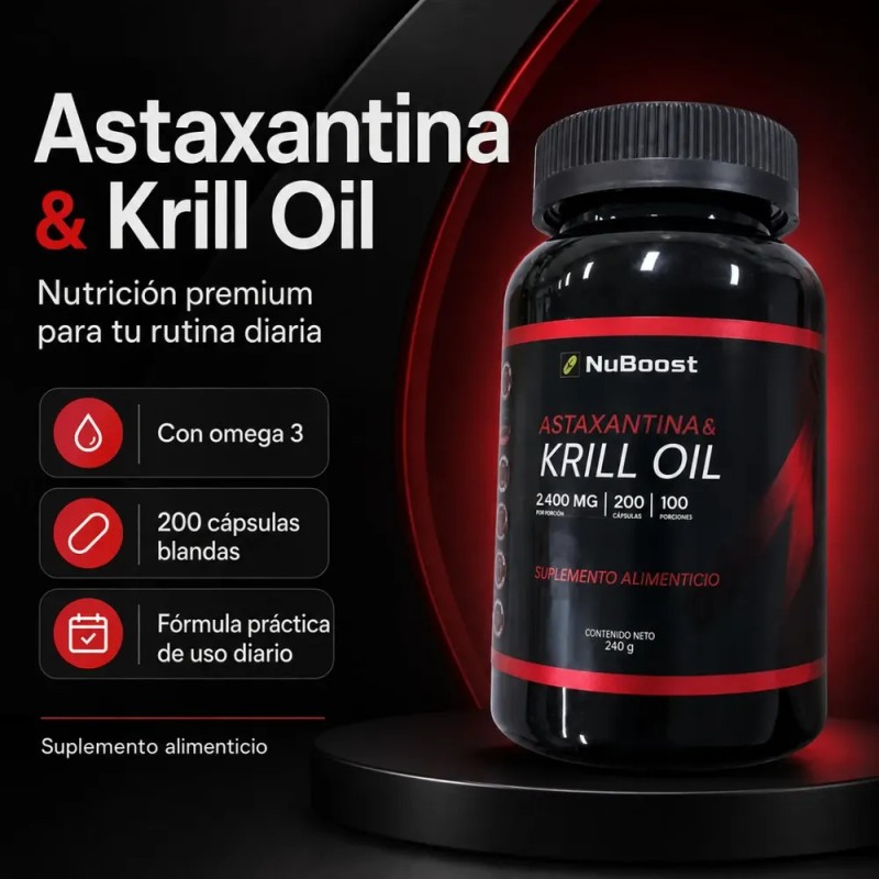 Astaxantina Krill Oil Omega 3 200 Cápsulas 100 Porciones