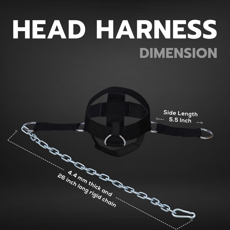 AQF Adjustable Head Harness Diving Neck Builder with D-Hook Attachment