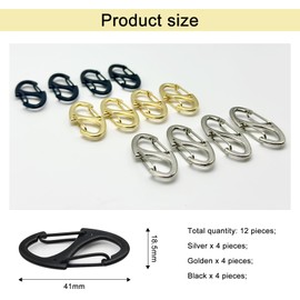 SJUIEO Zipper Clip, Anti-Theft Hook, Double Opening Backpack Zipper Lock, Quick Release Clip, Suitable for Gym Bag, Keychain, Luggage