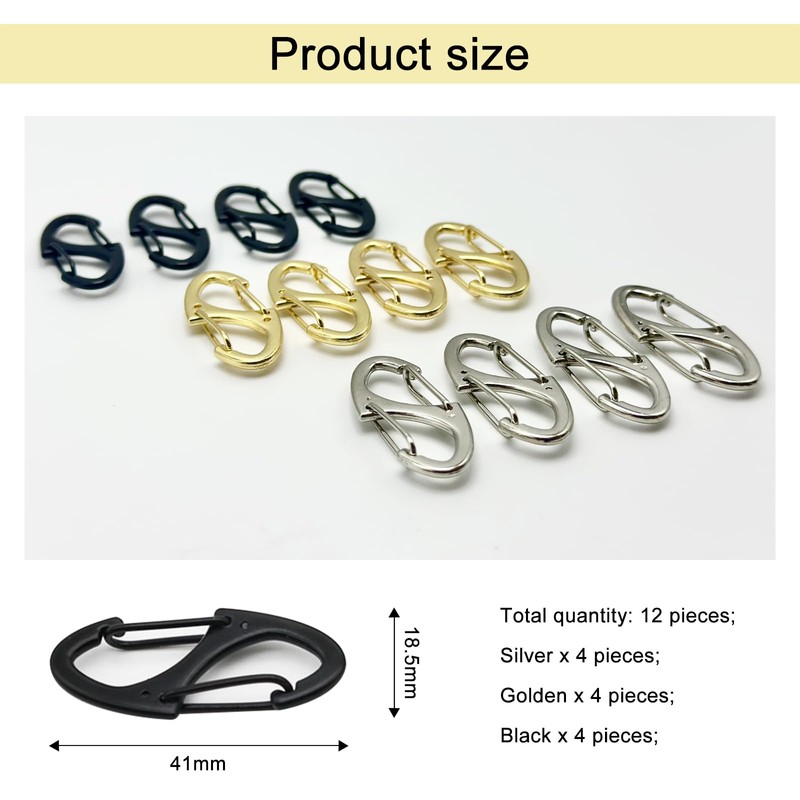 SJUIEO Zipper Clip, Anti-Theft Hook, Double Opening Backpack Zipper Lock,