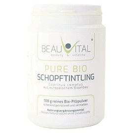 Pure Organic Coprinus Powder 100 g Coprinus Comatus Vital Mushroom Powder (Crested Tintling) from EU Organic Agriculture, Vegan, No Artificial Additives