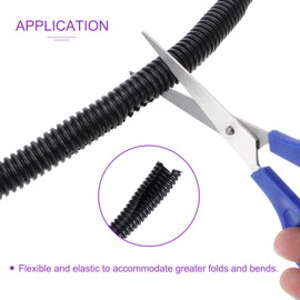 DMiotech 1/4" x 150ft, 3/8" x 150ft, 1/2" x 150ft Assorted Wire Loom Split Tubing, Cord Protectors from Pet Flexible Conduit Cable Management for Office, Home, Garden, Black