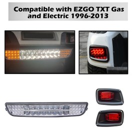 Shu-Ran Golf Cart LED Light Bar Kit For EZGO TXT 1996-2013 with Turn Signal, Horn, and Brake Switch Pad 12V Street-Ready Upgrade Kit Golf Cart Headlights Taillights Compatible with 1996-2013 Models