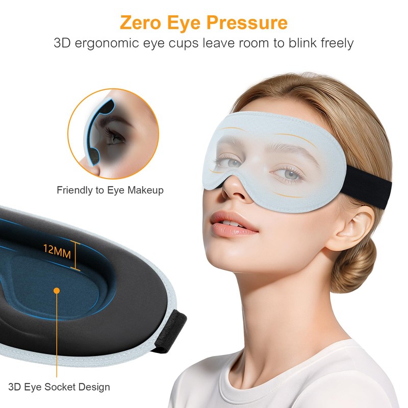 Gritin Mascherina per Dormire 3D sul Fianco, Upgrated Maschera per