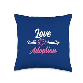 Adoption Symbol Gifts for Adopting Children Family Adoption Announcement Day Faith Family Throw Pillow, 16x16, Multicolor