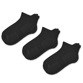 Viasox Ankle Compression Socks for Women & Men 3 Pack, 14 mmHg Support Improves Circulation, Extra Cushioned (Black, M/L)