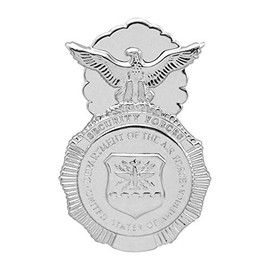 SFI Silver U.S. AIR Force Badge TIE TAC: Security Police - Nickel Plated