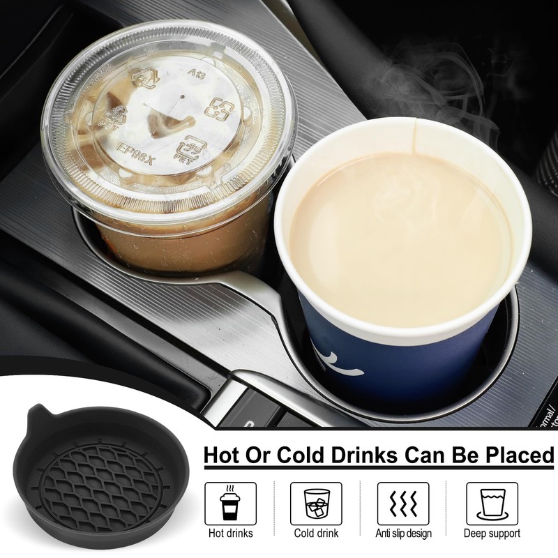 SINGARO Car Cup Holder Coaster, Silicone Cup Holder Insert, Universal