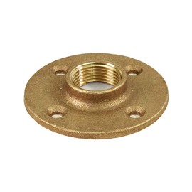 Supply Giant CSGG0100 1 Inch Female NPT Threaded Brass Floor Flange with Holes 125 Lead Free, Durable, Brass Construction, Higher Corrosion Resistance, Economical & Easy to Install, 24