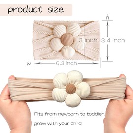 6 Pcs Baby Flower Headbands Baby Girls Nylon Headband Soft Hairbands Hair Accessories for Newborn Infant Toddler Kids