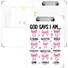 Pink Christian Clipboard Folio with Storage Pocket for Office Classroom,