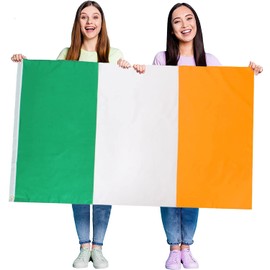 Ireland Flag Fancy Dress Decoration - Pack of 1 - Irish Large Flag with Grommets Approx 5ft x 3ft - Football, Rugby - Sporting Events, Street Parties, Festivals and Celebrations