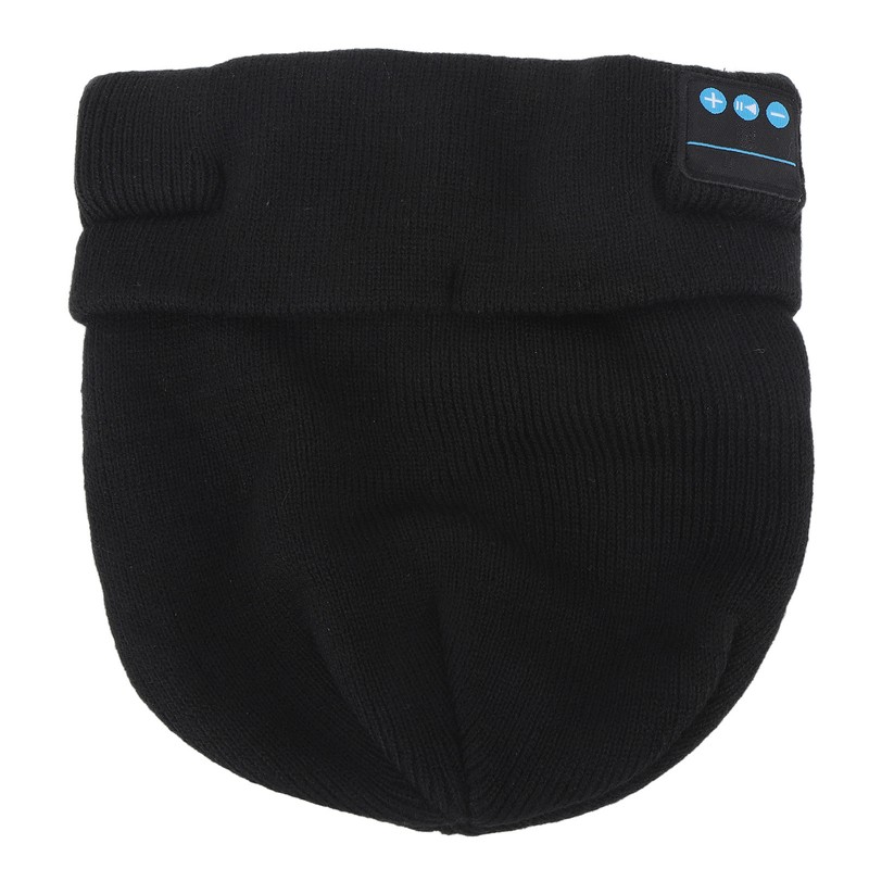 LED Beanie Hat with Headphones Wireless Black Musical Knitted Cap