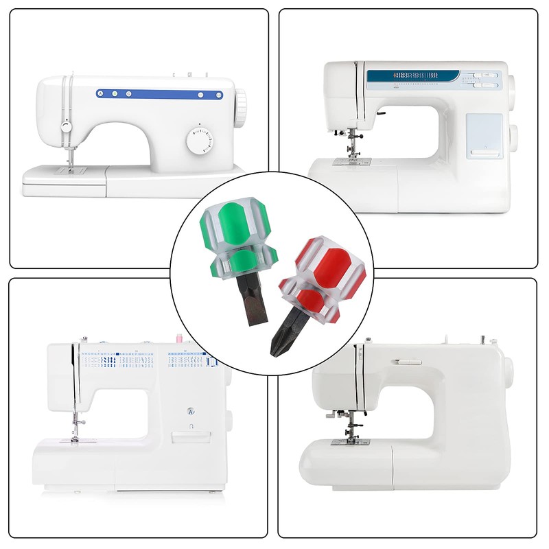Grevosea 2PCS Sewing Machine Screwdriver Mini Short Screwdriver Stubby Screwdriver