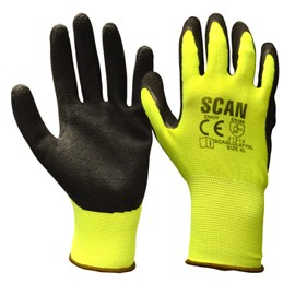 Scan GLOLATYXL Foam Latex Coated Glove - Yellow
